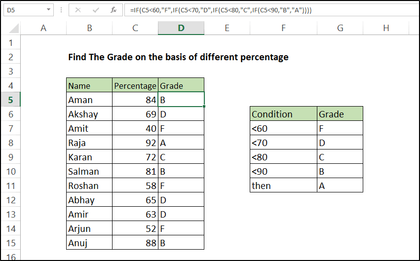 Excel-nested-If-function