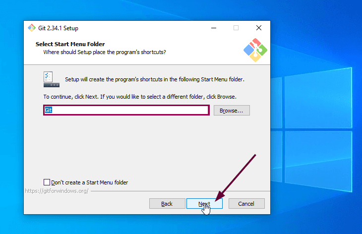 install-git-launcher-start-menu-folder