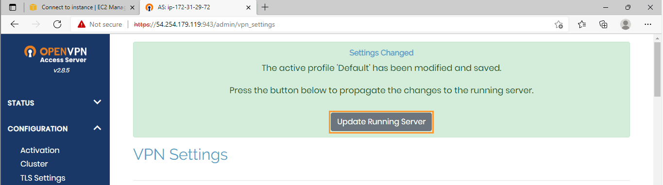 openvpn-admin-page-update-server