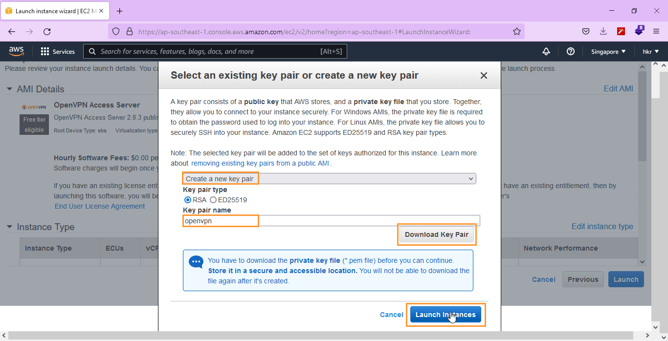 generate-key-pair-for-instance