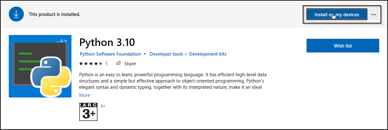 install-python-microsoft-store